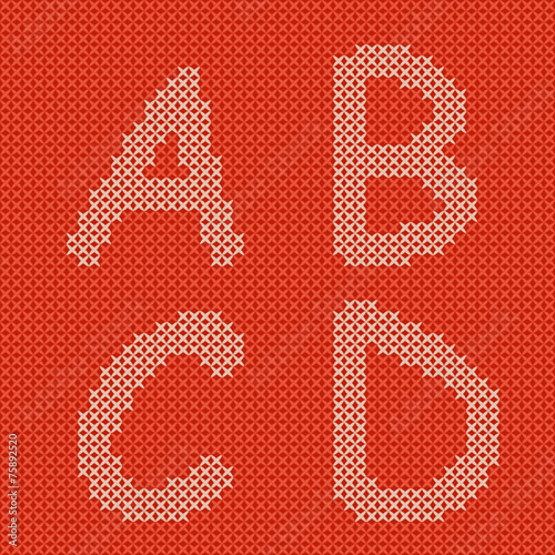 Vector embroidering alphabet