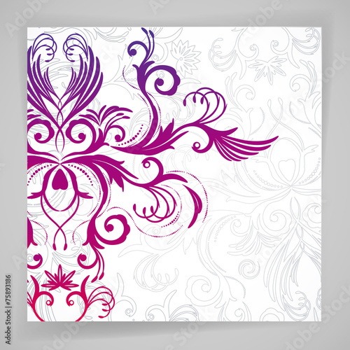 Abstract floral background with oriental flowers.