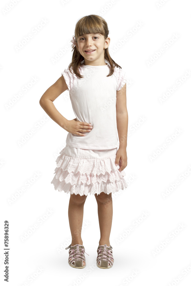 Little girl posing on white background Little girl posing on white background