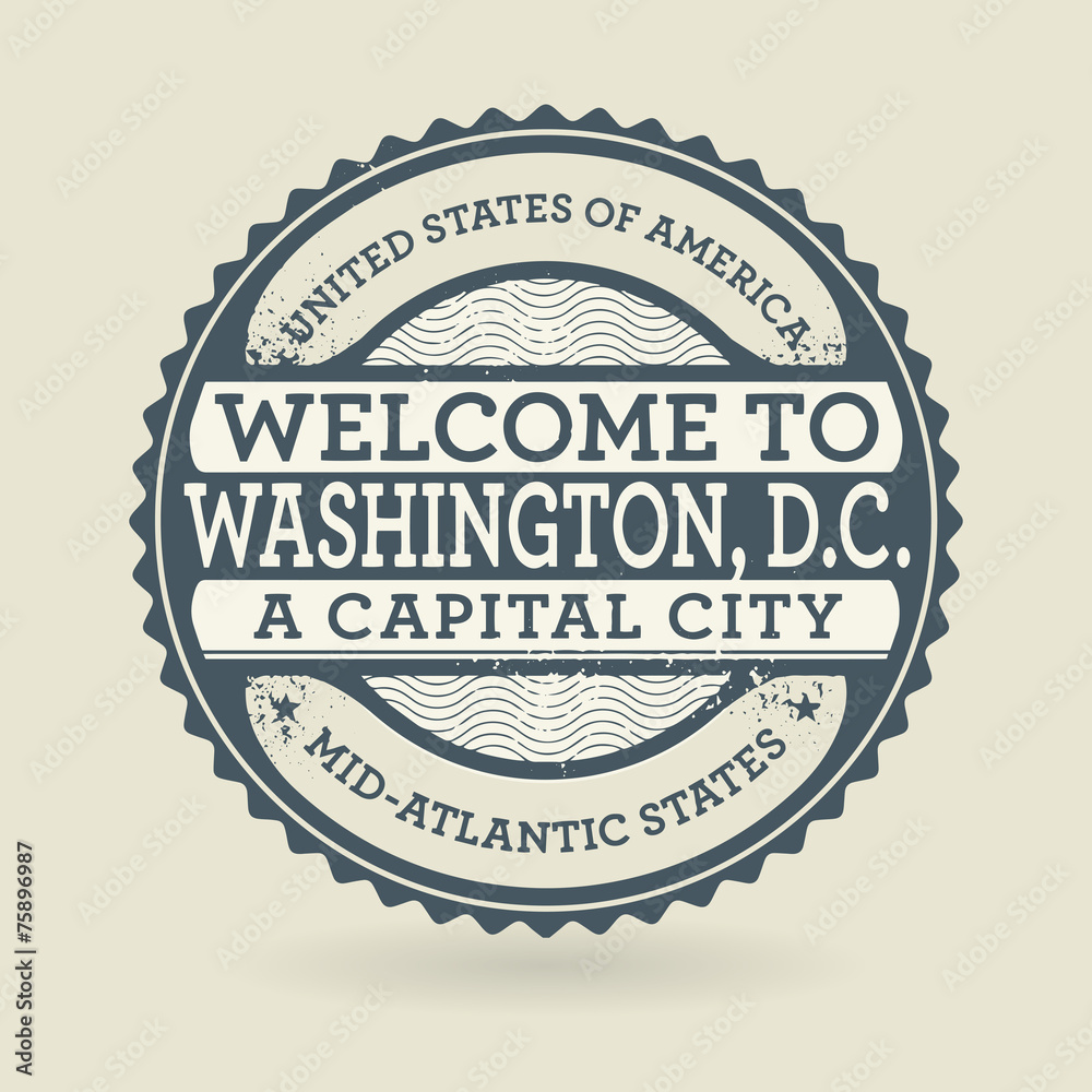 Grunge rubber stamp with text Welcome to Washington, D.C., USA Grunge rubber stamp with text Welcome to Washington, D.C., USA