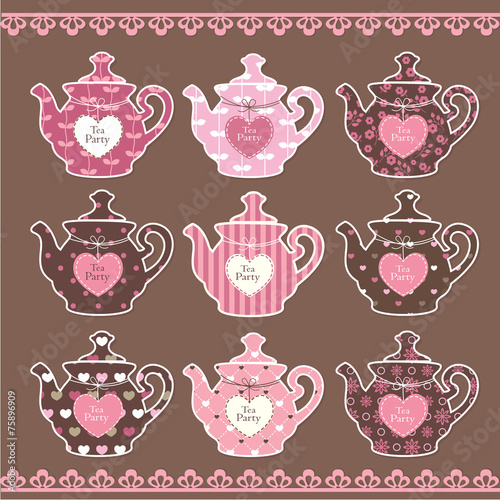 Set of vintage teapots