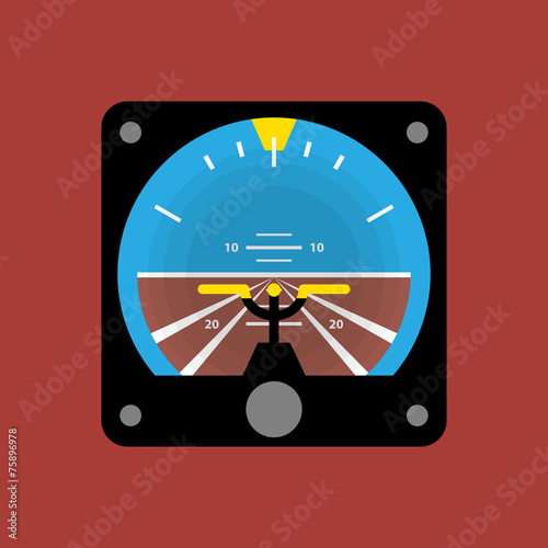 Airplane instruments icon or sign, vector illustration