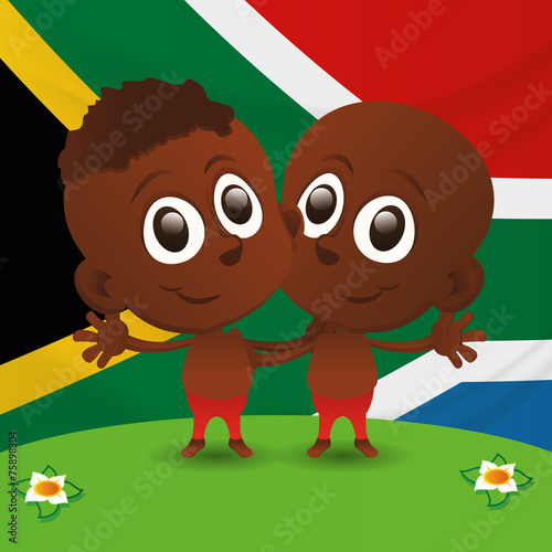 kids and flags
