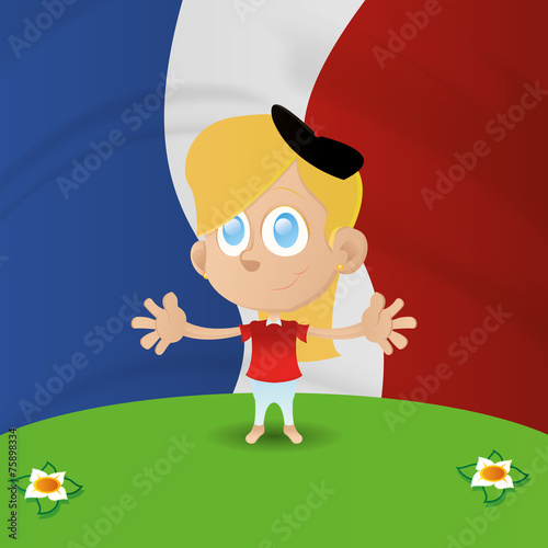 kids and flags