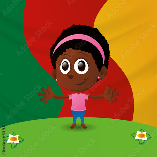 kids and flags