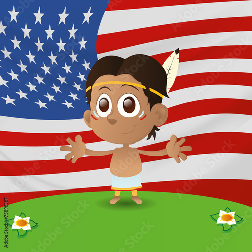 kids and flags