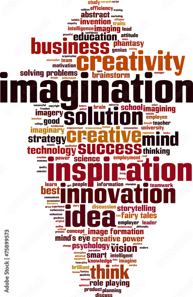 Obraz premium Imagination word cloud concept. Vector illustration