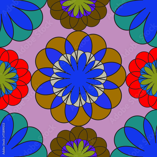 mosaic seamless floral pattern.Vector pattern