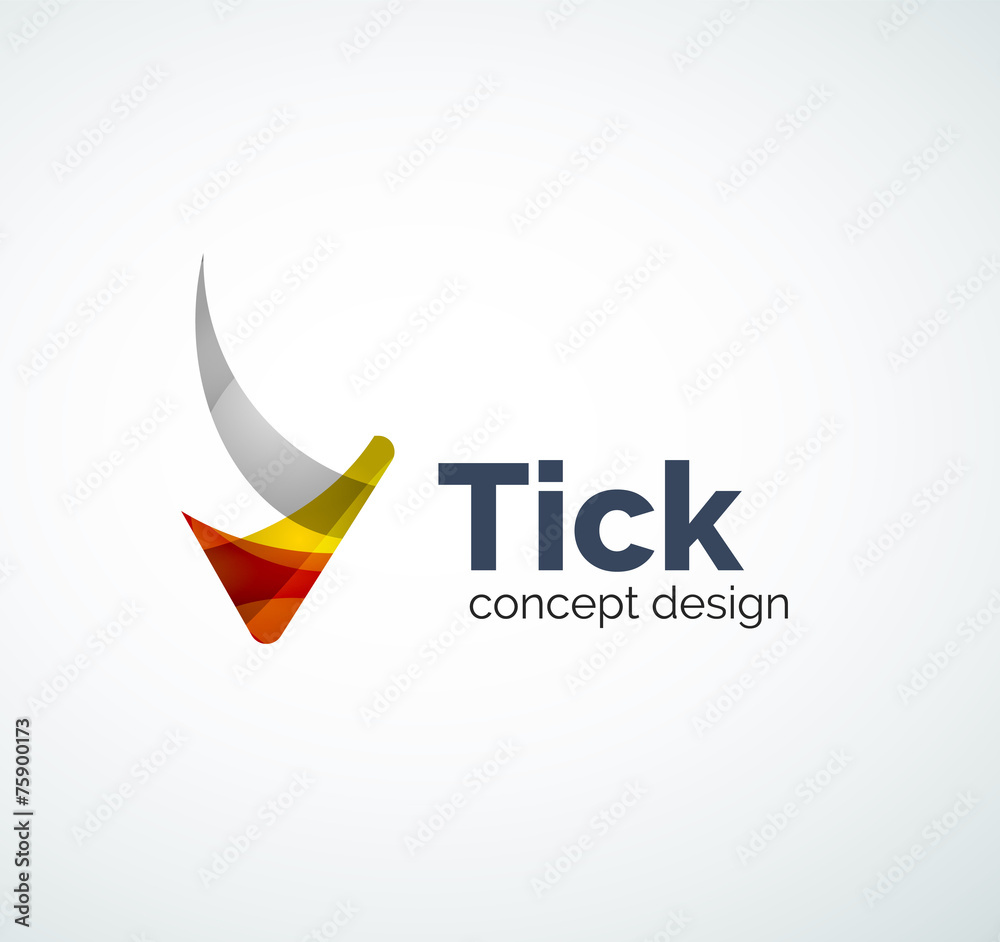 Abstract tick logo design Abstract tick logo design