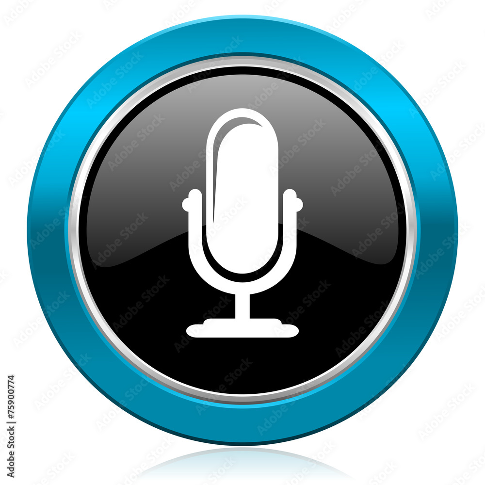 microphone glossy icon podcast sign microphone glossy icon podcast sign