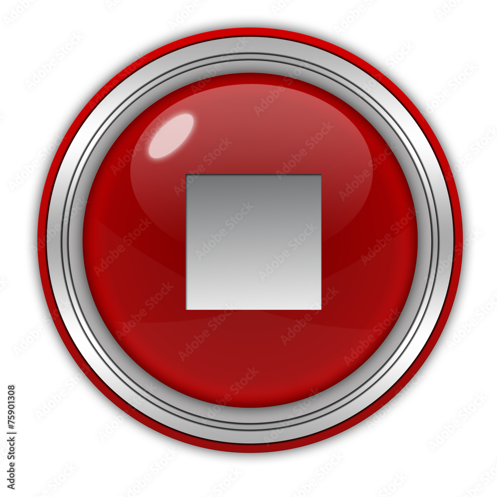 stop circular icon on white background