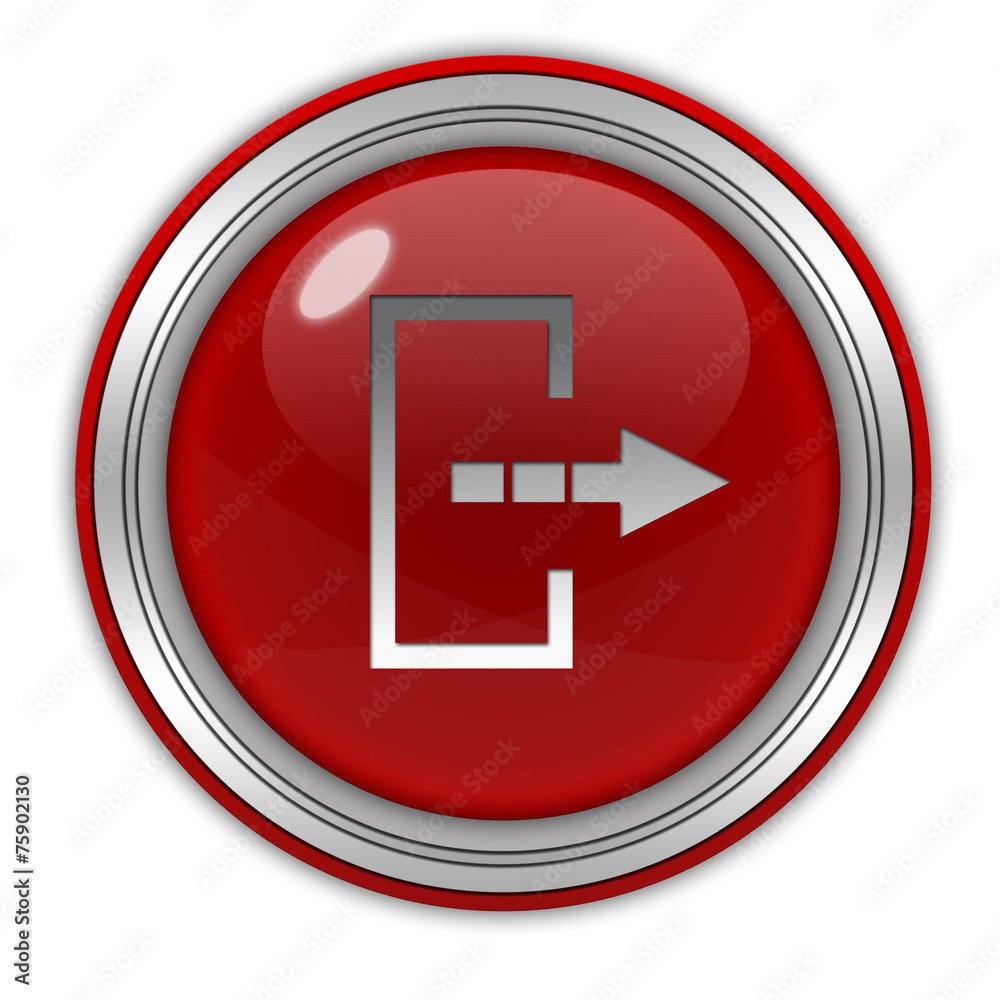 Logout circular icon on white background Logout circular icon on white background