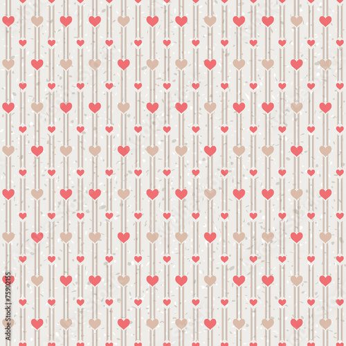 Gray old texture paper with white hearts.Valentines day pattern