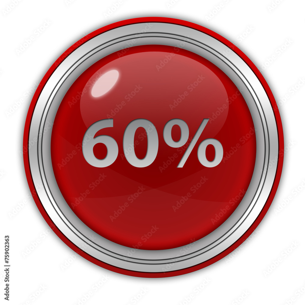 Sixty percent circular icon on white background Sixty percent circular icon on white background
