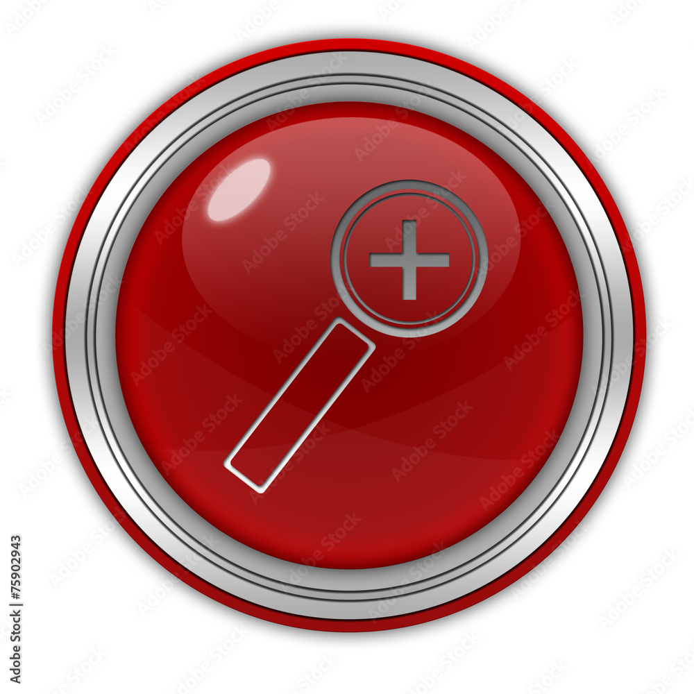 Zoom in circular icon on white background Zoom in circular icon on white background
