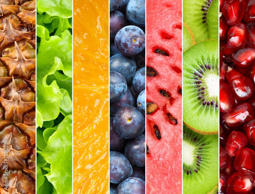 Healthy fresh fruits background