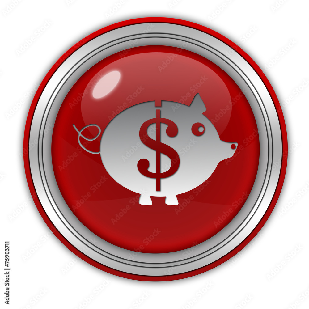 dollar pig circular icon on white background dollar pig circular icon on white background