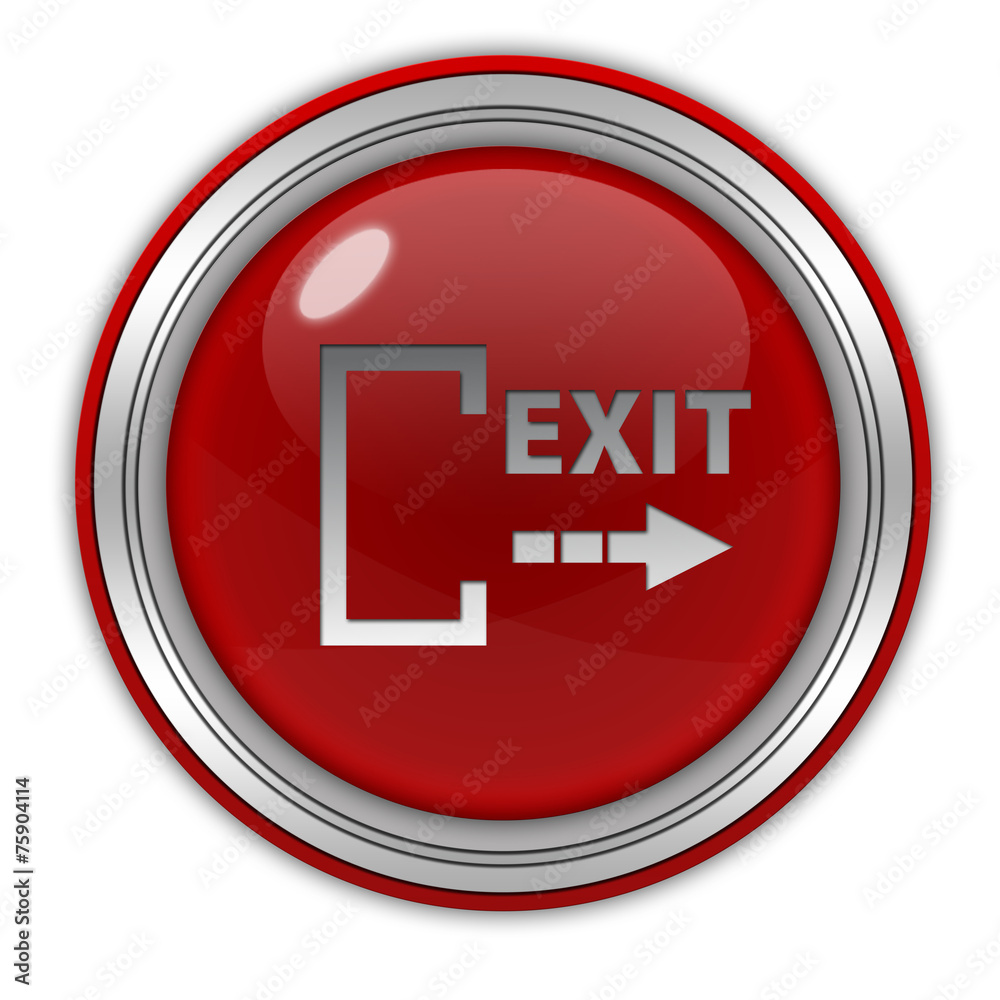 Exit circular icon on white background Exit circular icon on white background