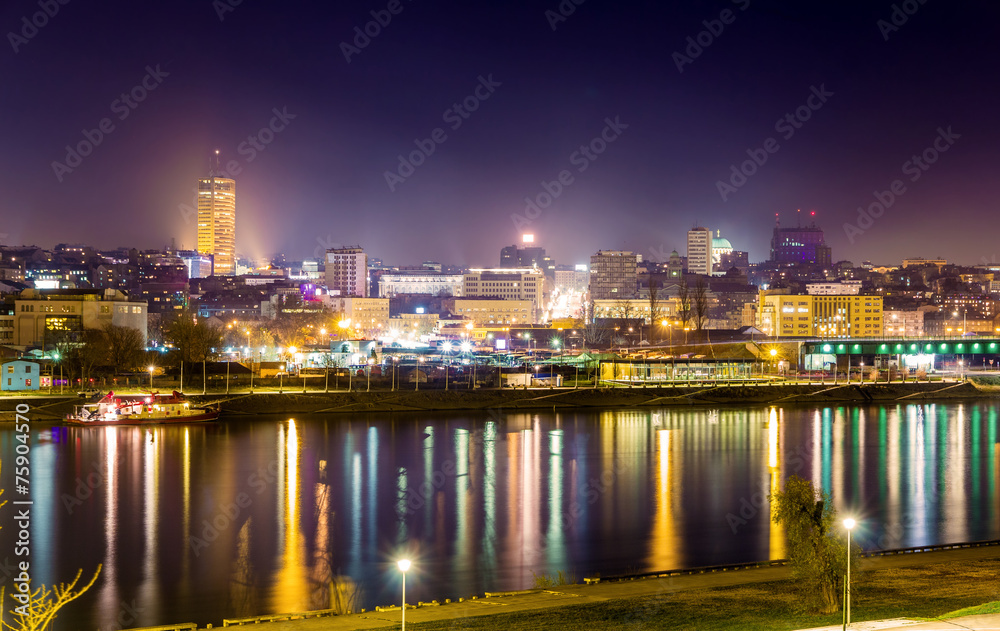 View of Belgrade downtown at night - Serbia