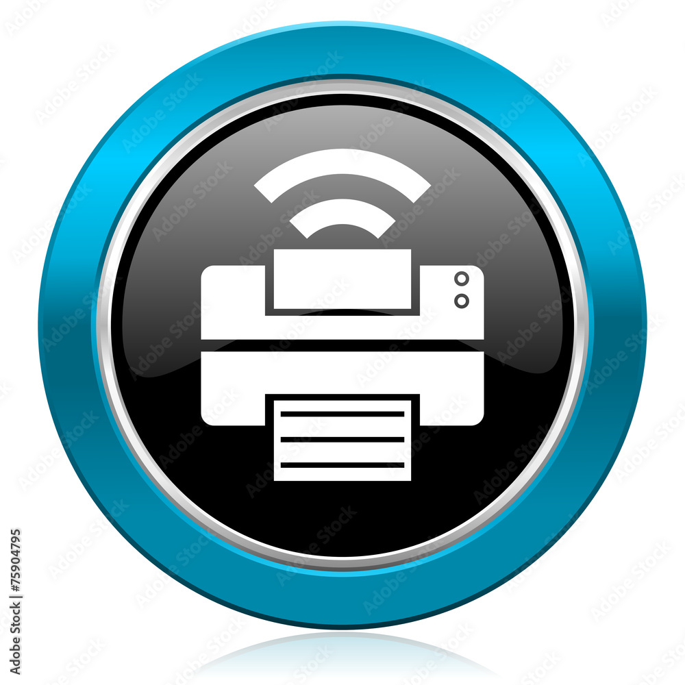 printer glossy icon wireless print sign