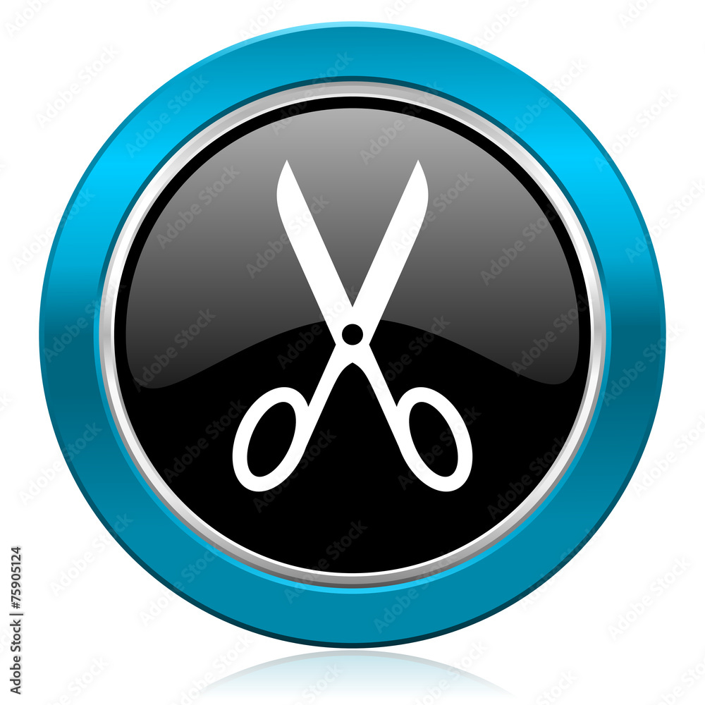 scissors glossy icon cut sign