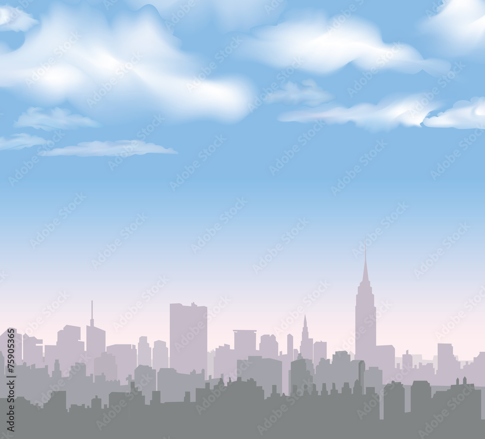 New York Skyline. USA landscape. Morning Cityscape. Skyline