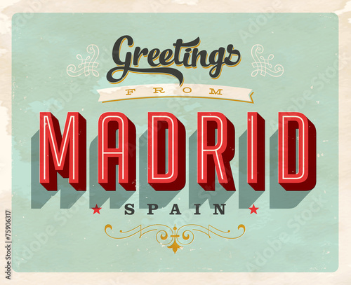 Vintage Touristic Greeting Card - Vector EPS10