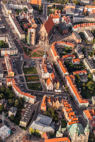 aerial view of Nysa town in Poland