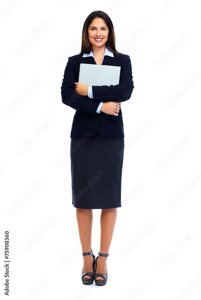 Young business woman with folder. Young business woman with folder.