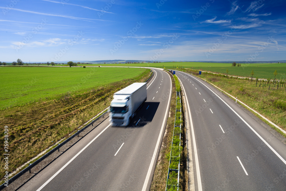 highway traffic on a lovely, sunny summer day