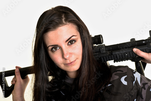 beautiful female soldier photo