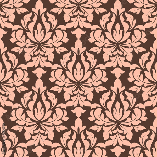 Beige and brown seamless floral pattern