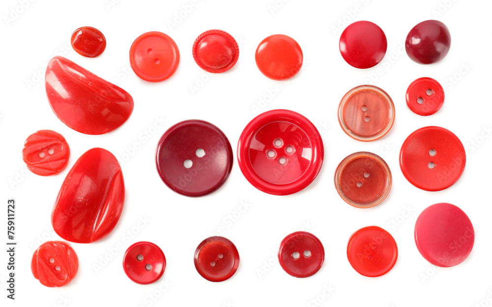 Colorful sewing buttons isolated on white Colorful sewing buttons isolated on white
