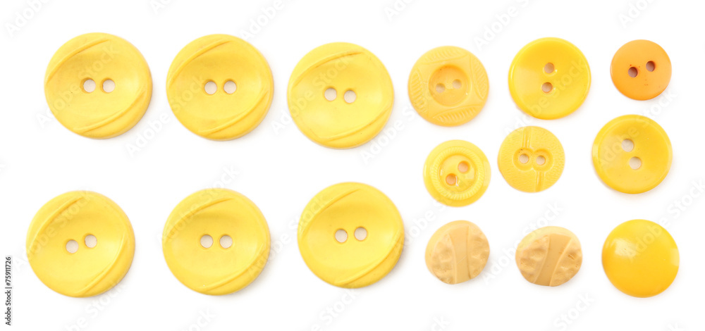 Colorful sewing buttons isolated on white Colorful sewing buttons isolated on white