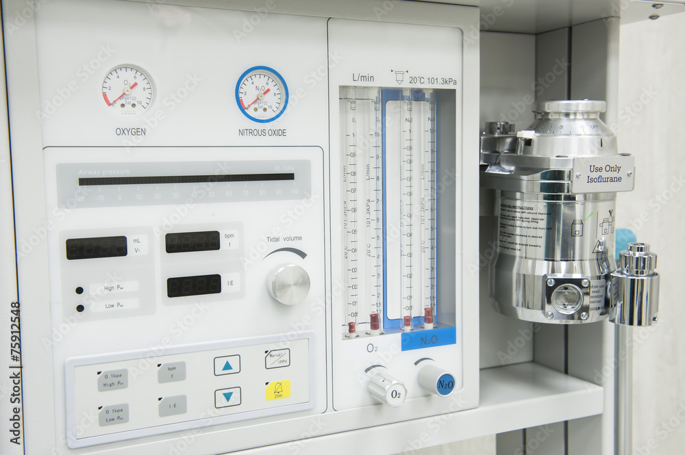 Flowmeter on medical hospital anesthetic machine Flowmeter on medical hospital anesthetic machine