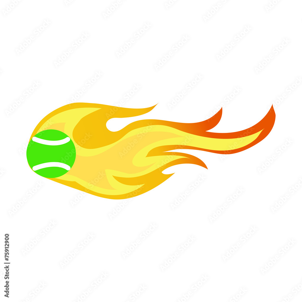 Fototapeta premium tennis ball on fire