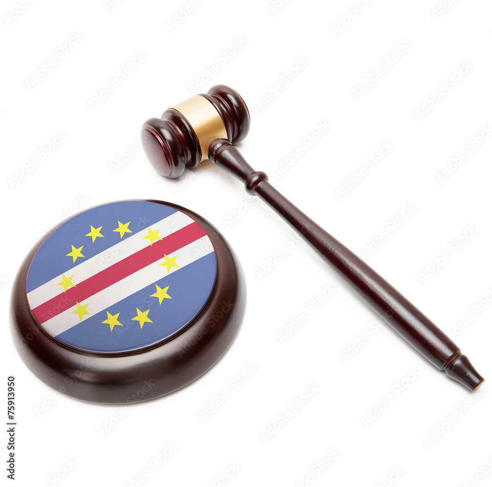 Judge gavel and soundboard with national flag on it - Cape Verde
