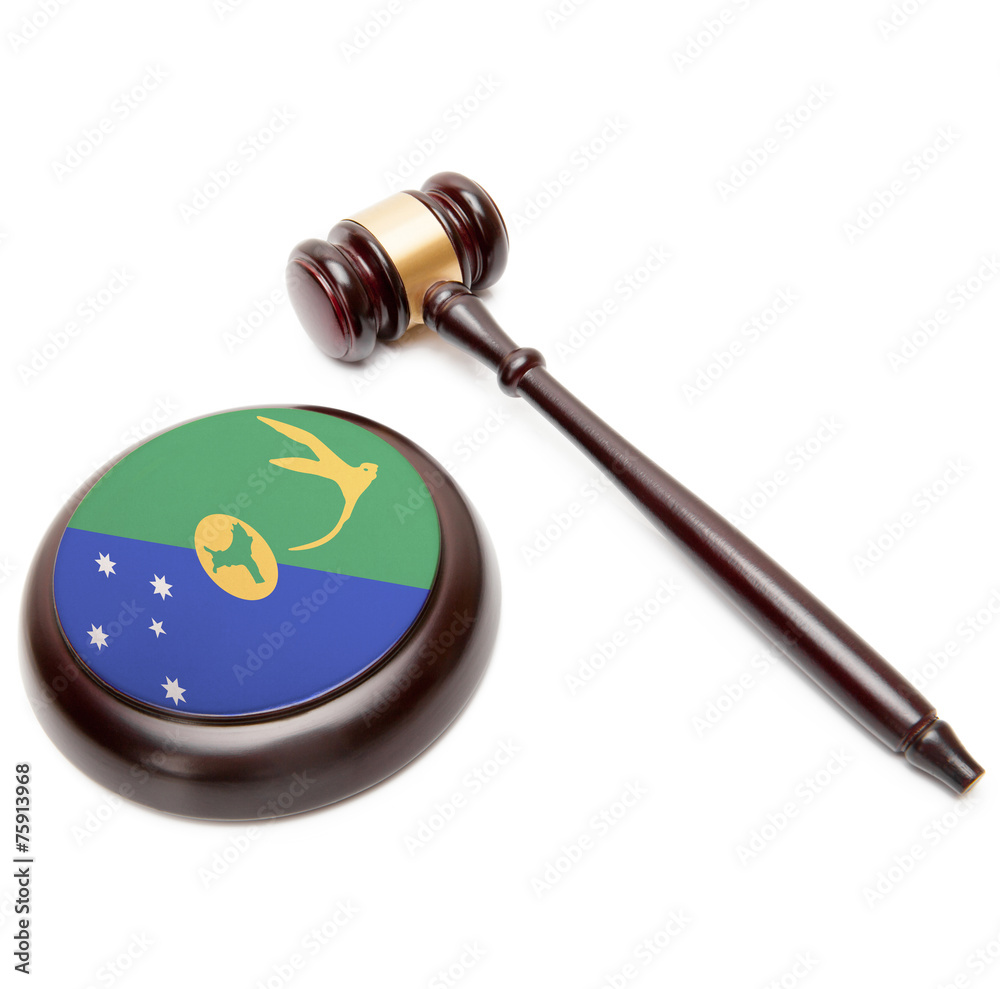 Judge gavel and soundboard with flag on it - Christmas Island
