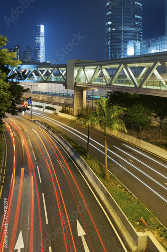 Traffic at night with urban background