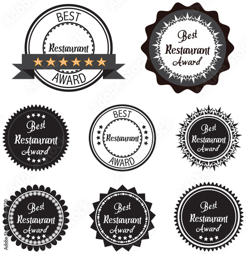 Vector promo label of best restaurant award of the year.