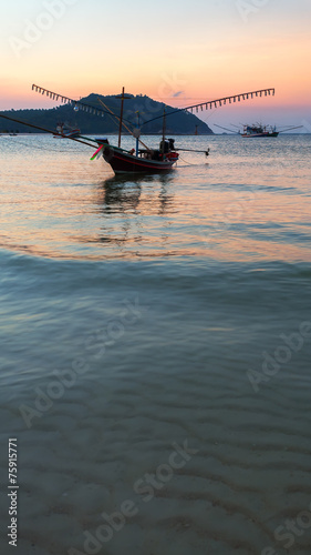 fishing boat, evening, Thailand