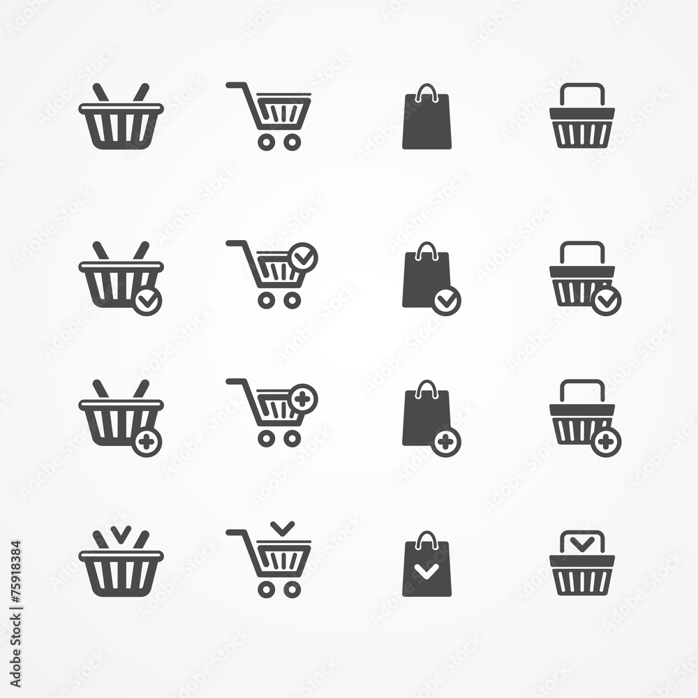 Vector Set of shopping cart icons Vector Set of shopping cart icons