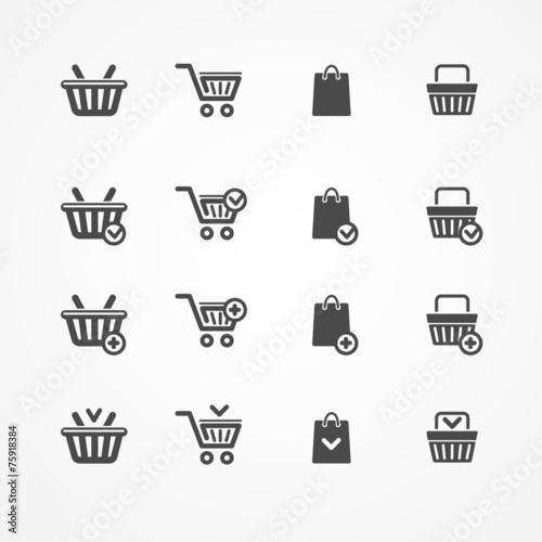 Vector Set of shopping cart icons