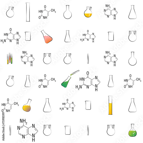 tubes and formulas vector background