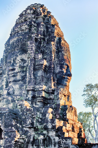 Bayon temple statue, Angkor, Siem Reap, Cambodia photo