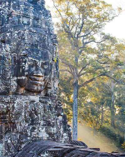 Bayon temple statue, Angkor, Siem Reap, Cambodia photo