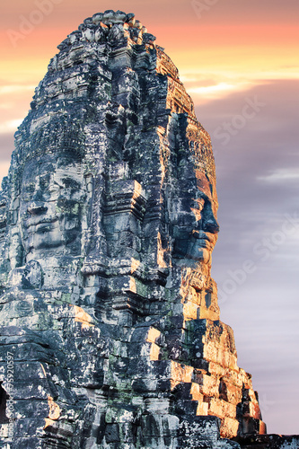 Bayon temple statue, Angkor, Siem Reap, Cambodia photo