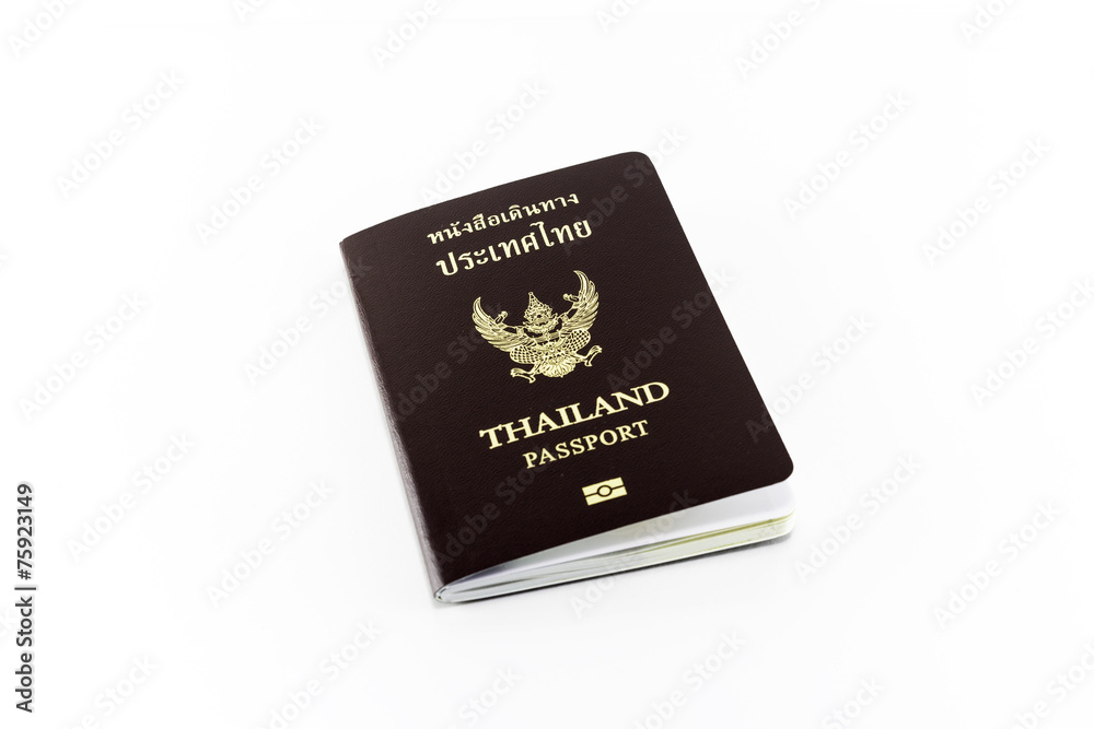 Thailand passport isolated on white