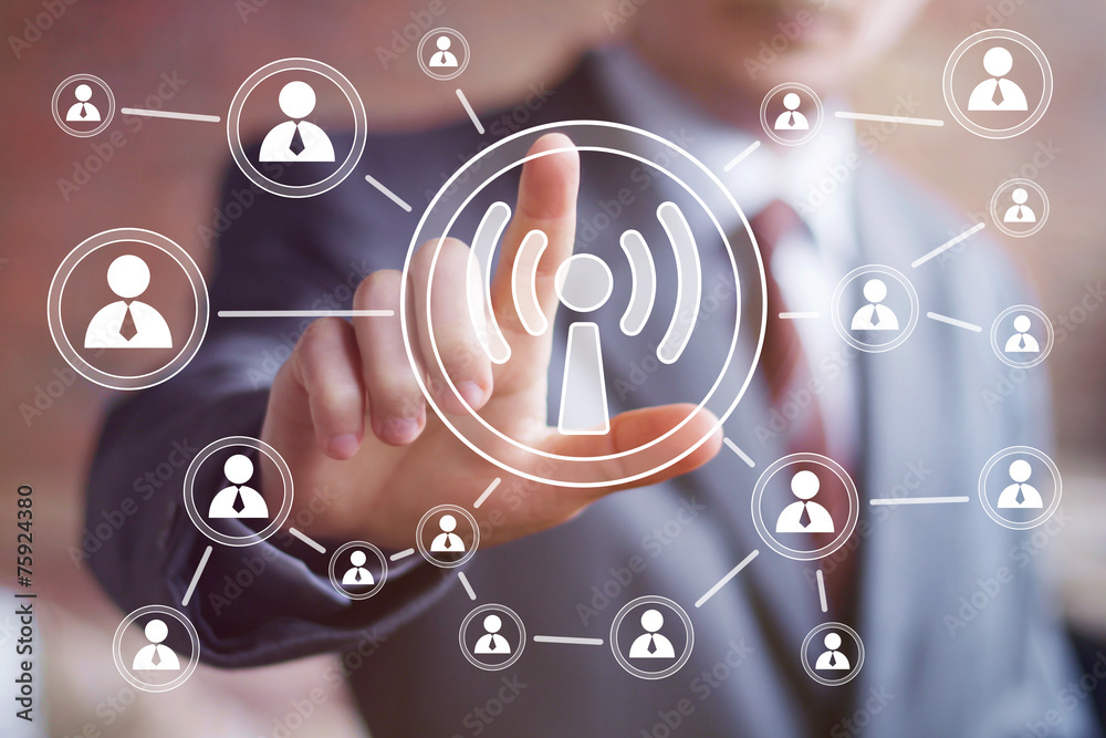 Business button wifi icon connection web communication Business button wifi icon connection web communication