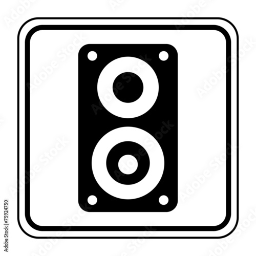 Logo baffle, enceinte, haut-parleur.